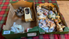 2 BOXES ORNAMENTS RADIO CARDS ETC