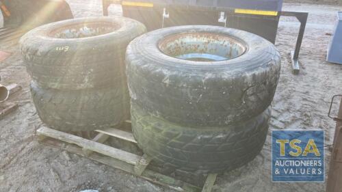4 SUPER SINGLE WHEELS & TYRES