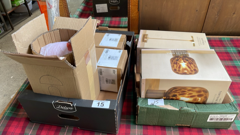 2 BOXES- 5 TABLE LAMPS