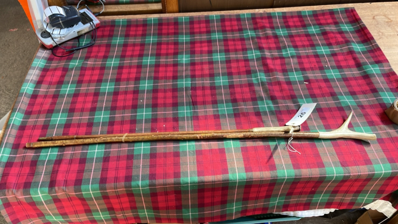 2 HORN HANDLED WALKING STICKS