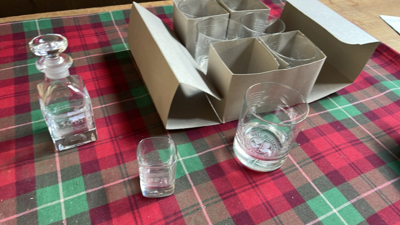 BOX- GLEN MORAY GLASSES ETC