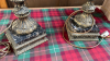 2 REPRO METAL & STONE LAMP BASES - 2