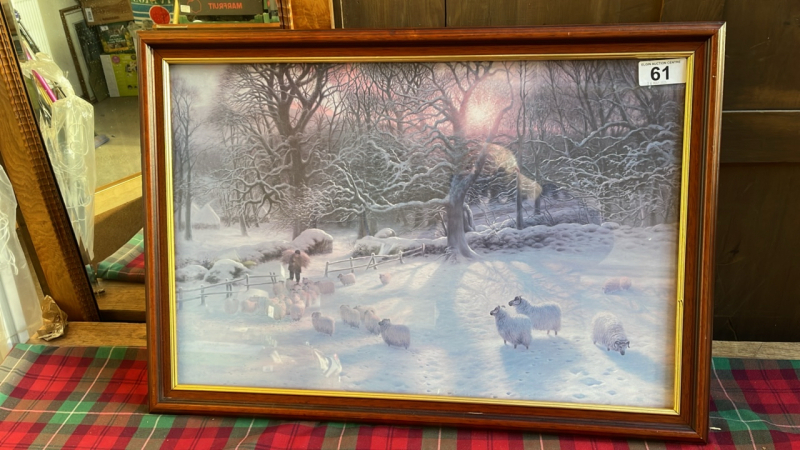 FARQUHARSON PRINT-SHEEP IN SNOW