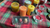 2 BOXES CANDLES BLANKETS PLANTER ETC - 2