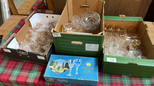 3 BOXES ASSORTED GLASSWARE