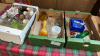 3 BOXES VASES GLASS JUGS ETC