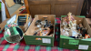 3 BOXES ORNAMENTS PHOTO FRAMES PLATED WARE ETC