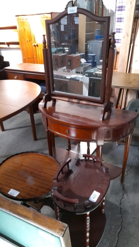 3 OCCASIONAL TABLES HALF MOON TABLE & MIRROR