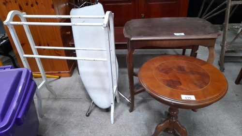 2 TABLES & TOWEL RACK