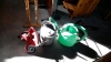 WICKER TABLE WATERING CANS ETC