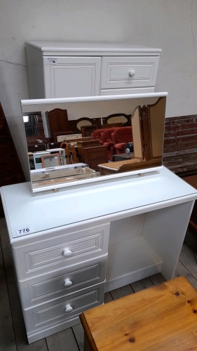 WHITE TALLBOY & DRESSING TABLE