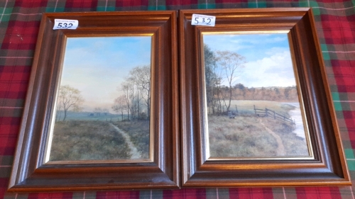2 OIL PAINTINGS RIVER SPEY BY ANDREW WELCH