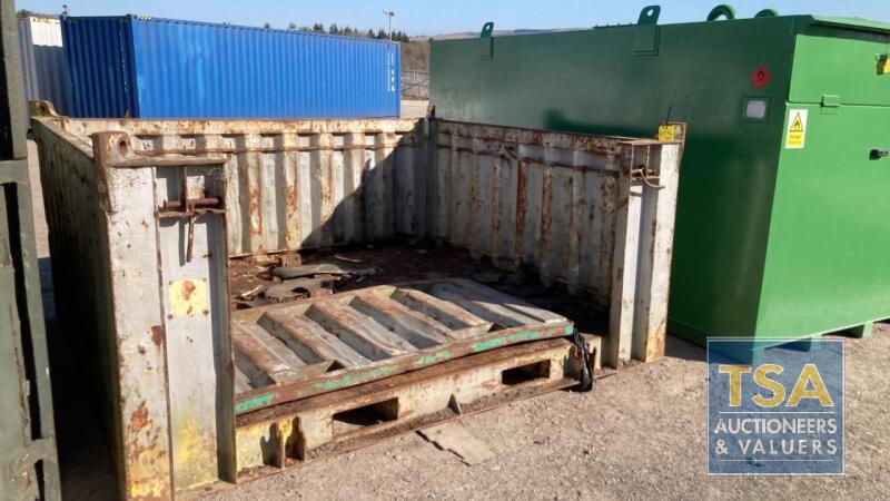 STEEL OFFSHORE BASKET APRX 9' X 8' X 4' C/W FORKLIFT POCKET