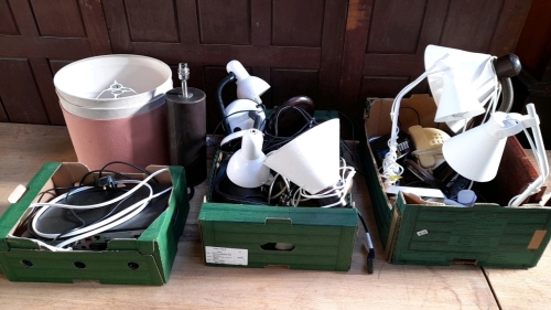 3 BOXES LAMPS ETC