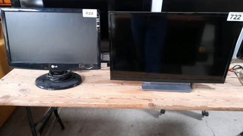 24" TOSHIBA TV -REMOTE IN OFFICE 19" LG TV - NO REMOTE