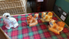 BOX WALLY DOG & 3 PEKINESE DOGS