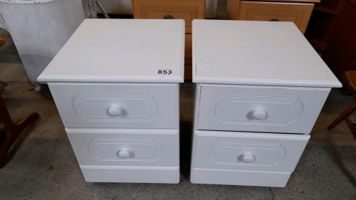X2 WHITE BEDSIDE CABINETS