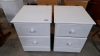 X2 WHITE BEDSIDE CABINETS