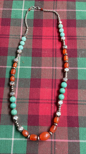 SILVER AVENTORINE & CARNELIAN NECKLACE