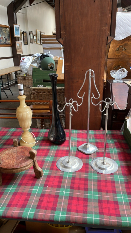 BOX HAT STANDS, LAMP ETC