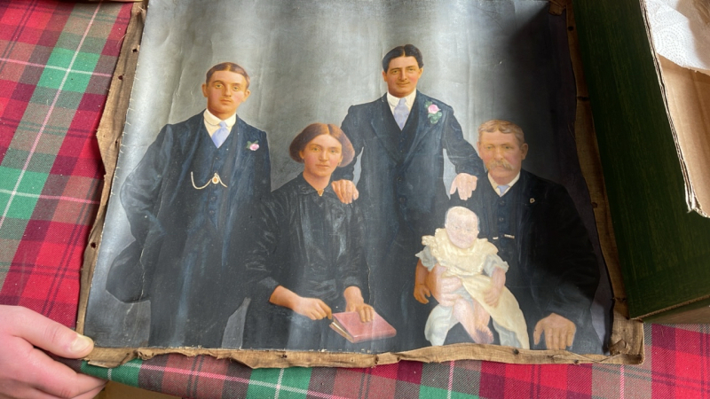 2 HAND PAINTED PHOTOS