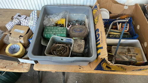 3 BOX SCREWS, SAWS & TOOLS