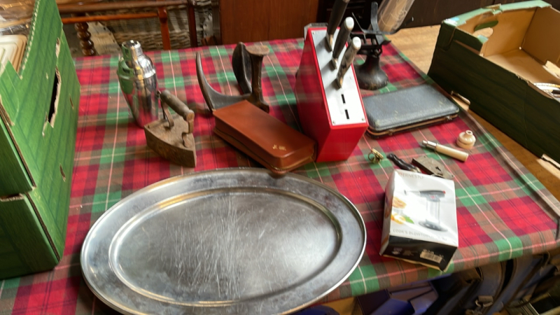 3 BOX MISC METAL WARE ETC
