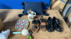 BOX SHOES CUTLERY WHISKY JUG PLATE CUSHION ETC