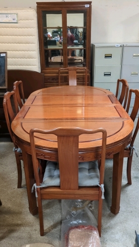 ORIENTAL STYLE TABLE & 6 CHAIRS