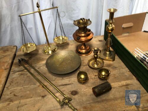 BOX BRASS & COPPER WARE ETC