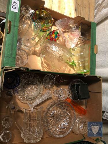 2 BOXES ASSORTED GLASSWARE