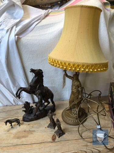 FIGURAL LAMP & BOX FIGURES ETC