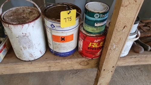 Assorted opened base paint galvanised, red lead anti rust