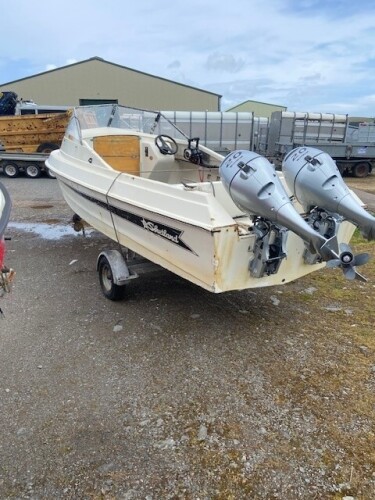 17ft Shetland Sheltie Boat, twin 20hp Honda 4 Stroke Outboards