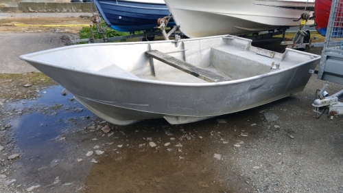 11 x 6ft Aluminium punt built by Barron Robertson of Tingwall