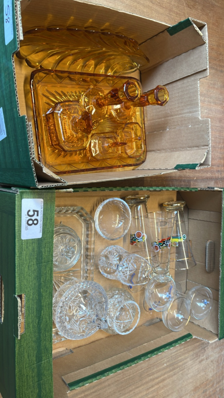 2 BOXES ASSORTED GLASSWARE