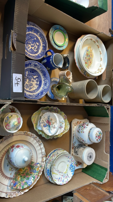 2 BOXES ASSORTED CHINA ETC