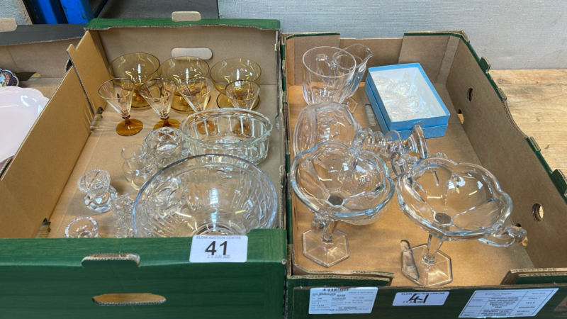 2 BOXES ASSORTED GLASSWARE