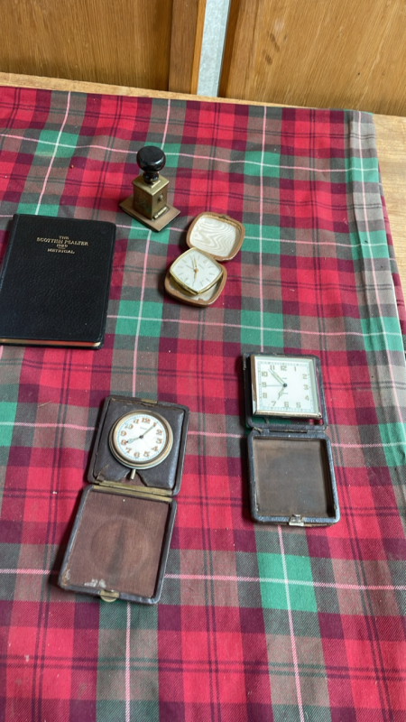 BOX-TRAVEL ALARM CLOCKS STAMP & SCOTTISH PSALTER