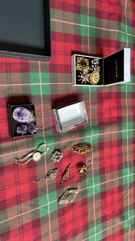 BOX ASSORTED COSTUME JEWELLERY & WATCH