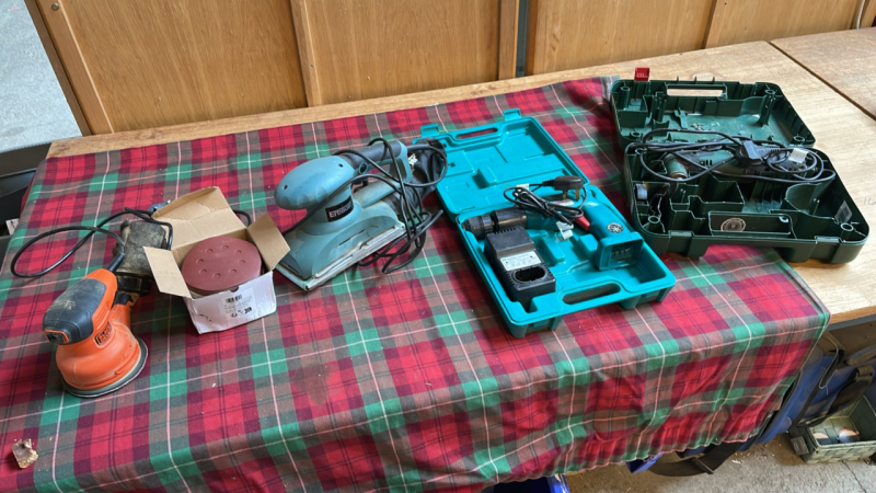 BOX SANDERS DRILL ETC