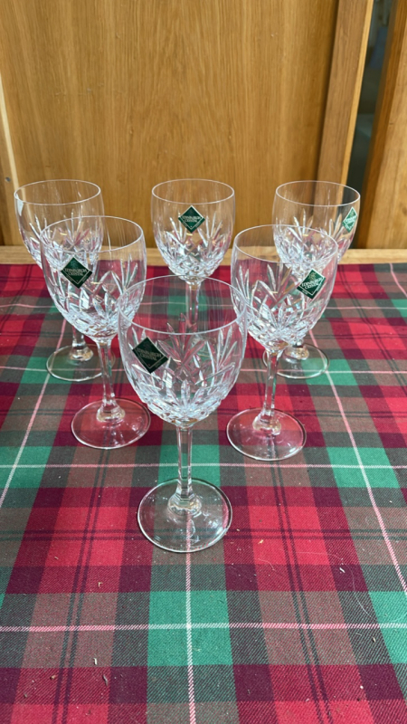 6 EDINBURGH CRYSTAL WINE GLASSES