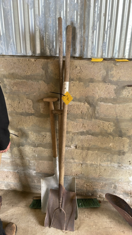 SHOVEL, BRUSHES ETC