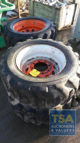 4 No. Skid Steer/Mini Loader Wheels & Tyres 10-16.5 NHS