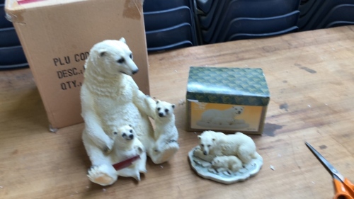 2 POLAR BEAR ORNAMENTS