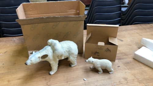 2 POLAR BEAR ORNAMENTS