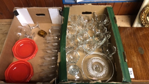 2 BOXES GLASS ITEMS