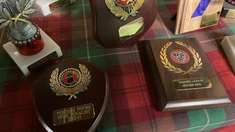 2 BOXES OF TROPHIES