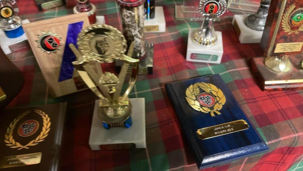 2 BOXES OF TROPHIES