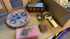 BOX PLATE BOXES MAGNIFYING GLASS ETC